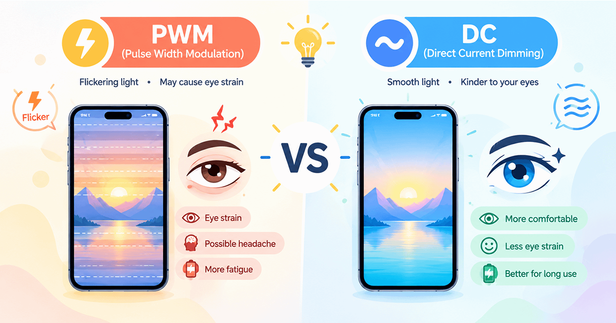 ماهي تقنية PWM Dimming و DC Dimming: أيهما أفضل لصحة العين؟